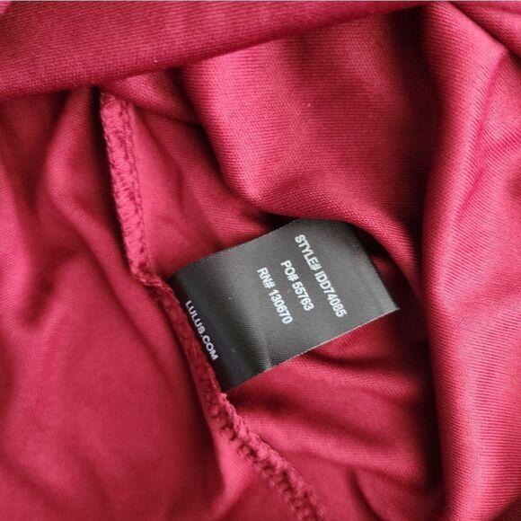 Lulu's Divine Evening Burgundy Lace Chiffon Maxi Dress Sz M Formal Wedding Party - Picture 4 of 16